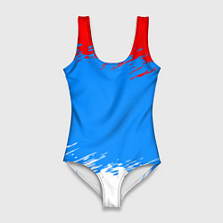 Купальник-боди 3D женский Патриот - флаг, цвет: 3D-принт