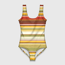Женский купальник-боди Горизонтальные полосы