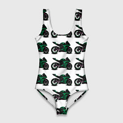Женский купальник-боди Motorbike dark green