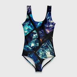 Женский купальник-боди Текстура драгоценных камней