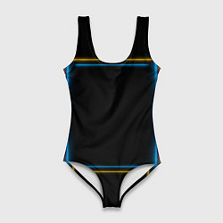 Женский купальник-боди Neon yellow light blue
