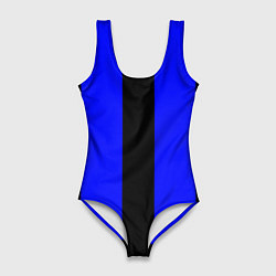 Женский купальник-боди Color blue black stripes