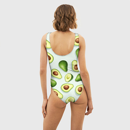 Женский купальник-боди Авокадо - паттерн / 3D-принт – фото 4
