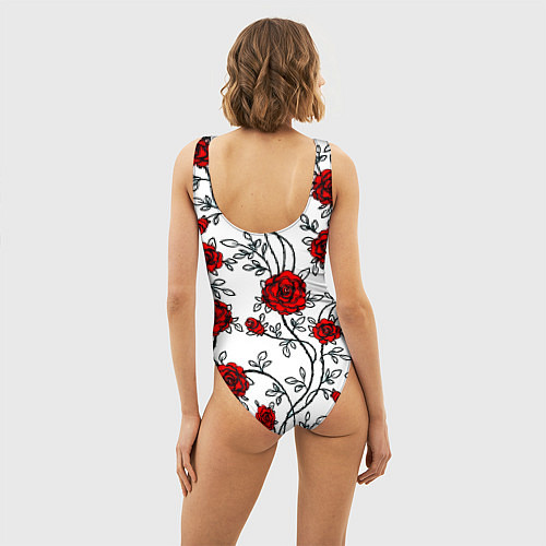 Женский купальник-боди Doom розы / 3D-принт – фото 4