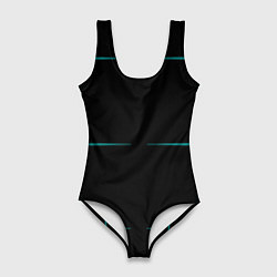 Женский купальник-боди Color black blue stripes