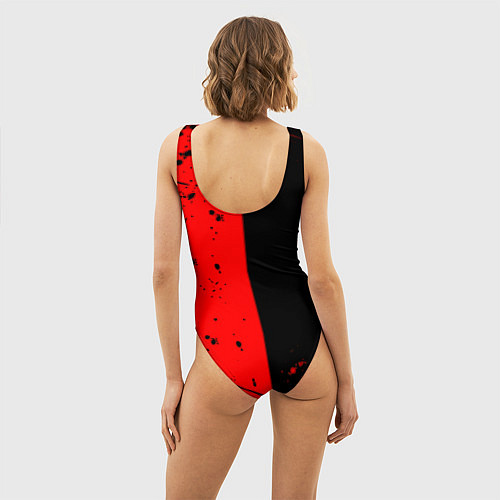 Женский купальник-боди Doom текстура краски / 3D-принт – фото 4
