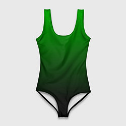Купальник-боди 3D женский Green gradient, цвет: 3D-принт