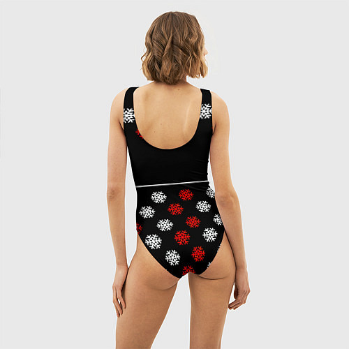 Женский купальник-боди Doom winter pattern steel / 3D-принт – фото 4