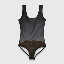 Купальник-боди 3D женский Массив Метеген под звездами, цвет: 3D-принт