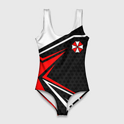 Купальник-боди 3D женский Umbrella - red uniform, цвет: 3D-принт