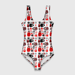 Купальник-боди 3D женский Много матрешек, цвет: 3D-принт