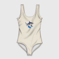 Купальник-боди 3D женский Тралалеро тралала акула мем, цвет: 3D-принт