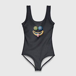 Женский купальник-боди Мем эмодзи улыбка