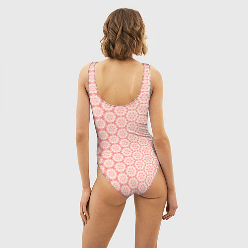 Женский купальник-боди Розовый узорчатый градиент / 3D-принт – фото 4