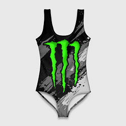 Купальник-боди 3D женский Monster energy - мазки краски, цвет: 3D-принт