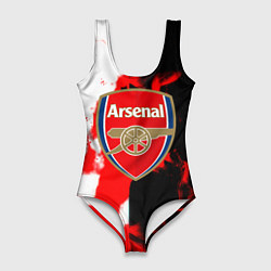Купальник-боди 3D женский Арсенал огонь, цвет: 3D-принт