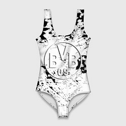 Женский купальник-боди Borussia черно белые краски