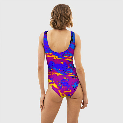Женский купальник-боди Borussia абстрактные краски / 3D-принт – фото 4