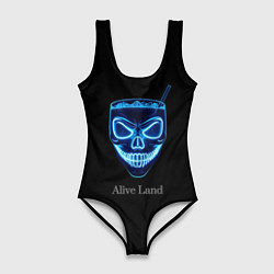 Купальник-боди 3D женский Neon skull cocktail, цвет: 3D-принт