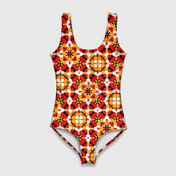 Купальник-боди 3D женский Пестрый узорчатый паттерн, цвет: 3D-принт