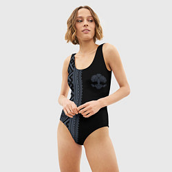 Купальник-боди 3D женский Славянские узоры и древо жизни, цвет: 3D-принт — фото 2