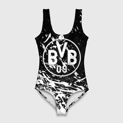Купальник-боди 3D женский Borussia белые краски, цвет: 3D-принт