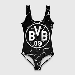 Женский купальник-боди Borussia черно белые