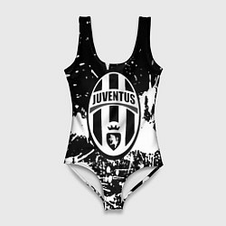 Купальник-боди 3D женский Ювентус краски всплеск, цвет: 3D-принт