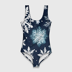 Купальник-боди 3D женский Снежное небо, цвет: 3D-принт