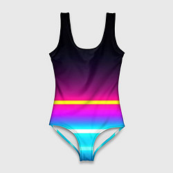 Купальник-боди 3D женский Beach shorts, цвет: 3D-принт
