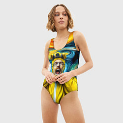 Купальник-боди 3D женский Хайзенберг кричит на картине Мунка - мем, цвет: 3D-принт — фото 2