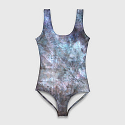 Купальник-боди 3D женский Абстракция - gray-blue hurricane, цвет: 3D-принт