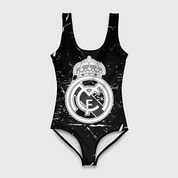 Купальник-боди 3D женский Ювентус краски штрихи, цвет: 3D-принт