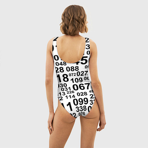 Женский купальник-боди Лестер сити цифры символы / 3D-принт – фото 4