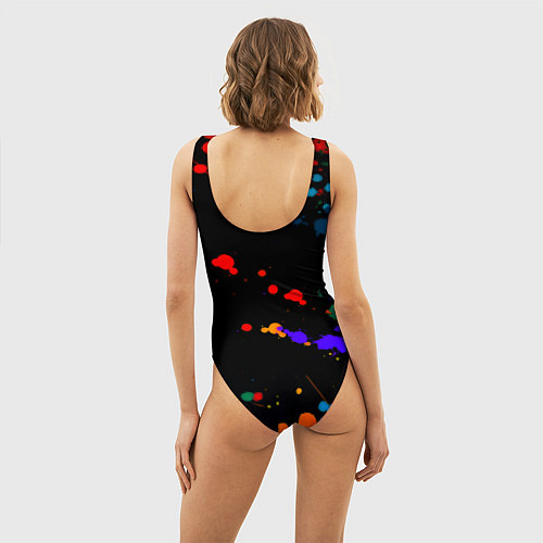 Женский купальник-боди Borussia краски всплеск текстура / 3D-принт – фото 4