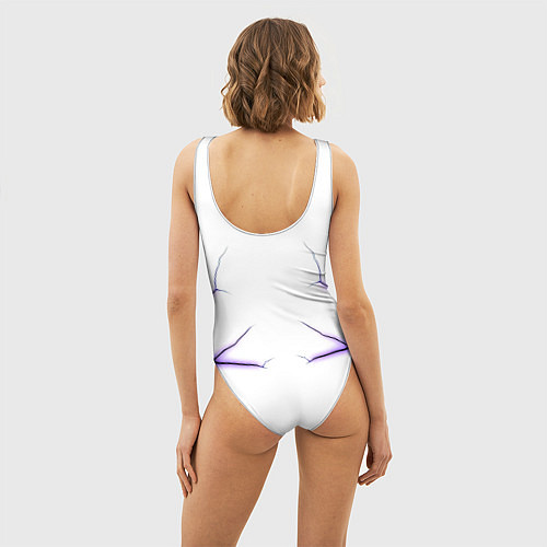 Женский купальник-боди Color white purple / 3D-принт – фото 4