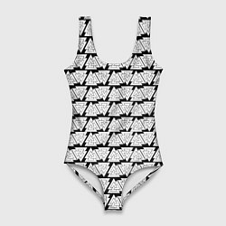 Купальник-боди 3D женский Символы валькнут как защитная кольчуга, цвет: 3D-принт