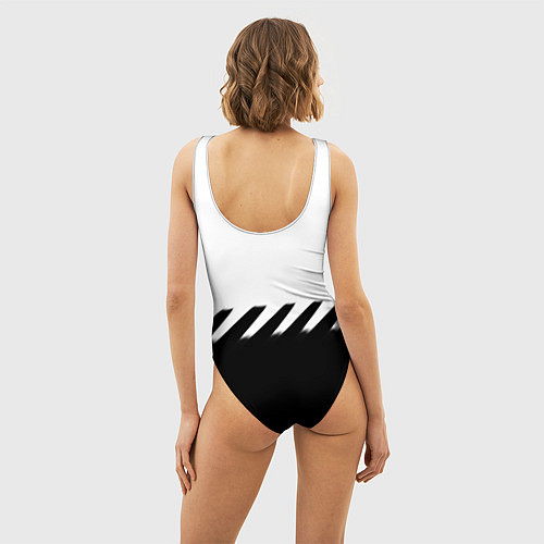 Женский купальник-боди Ювентус полосы геометрия линии / 3D-принт – фото 4