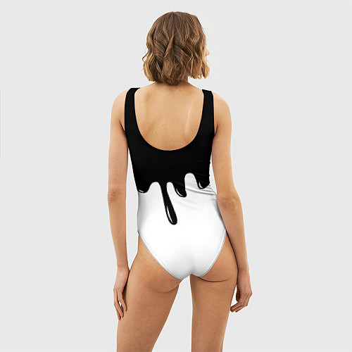 Женский купальник-боди Ливерпуль разводы красок / 3D-принт – фото 4