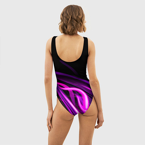 Женский купальник-боди Барселона неоновый огонь текстура / 3D-принт – фото 4