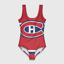 Купальник-боди 3D женский Montreal Canadiens, цвет: 3D-принт