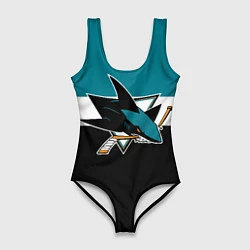 Купальник-боди 3D женский San Jose Sharks, цвет: 3D-принт