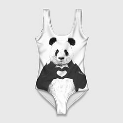 Купальник-боди 3D женский Panda Love, цвет: 3D-принт