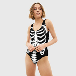Купальник-боди 3D женский Скелет цвета 3D-принт — фото 2