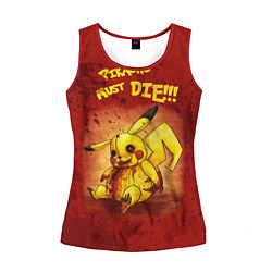 Майка-безрукавка женская Pikachu must die!, цвет: 3D-красный