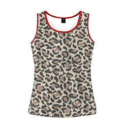 Майка-безрукавка женская Шкура леопарда цвета 3D-красный — фото 1