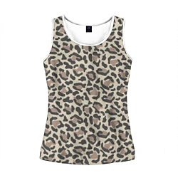 Майка-безрукавка женская Шкура леопарда, цвет: 3D-белый