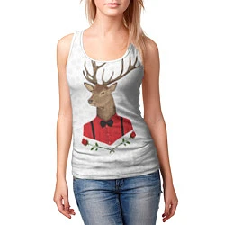 Майка-безрукавка женская Christmas Deer, цвет: 3D-белый — фото 2