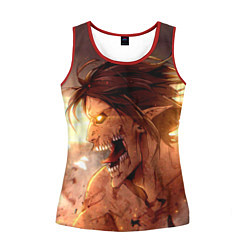 Майка-безрукавка женская Атака Титанов, цвет: 3D-красный