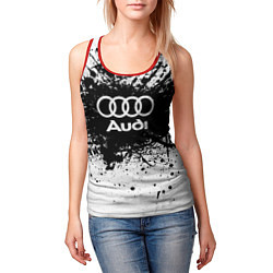 Майка-безрукавка женская Audi: Black Spray, цвет: 3D-красный — фото 2